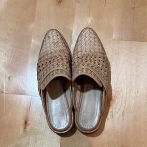 Freda Salvador Keen Woven Mules - Tan